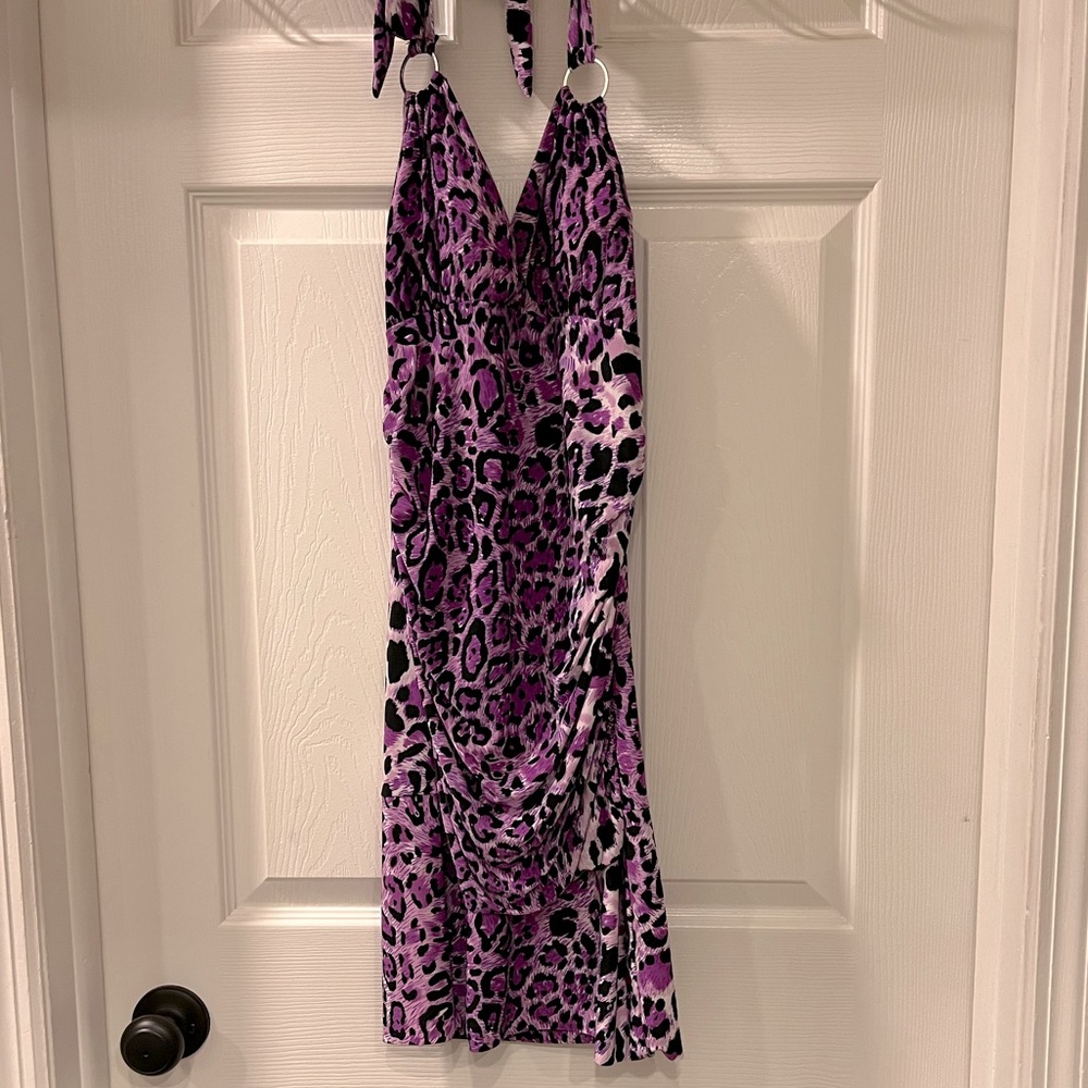 Purple cheetah print dress